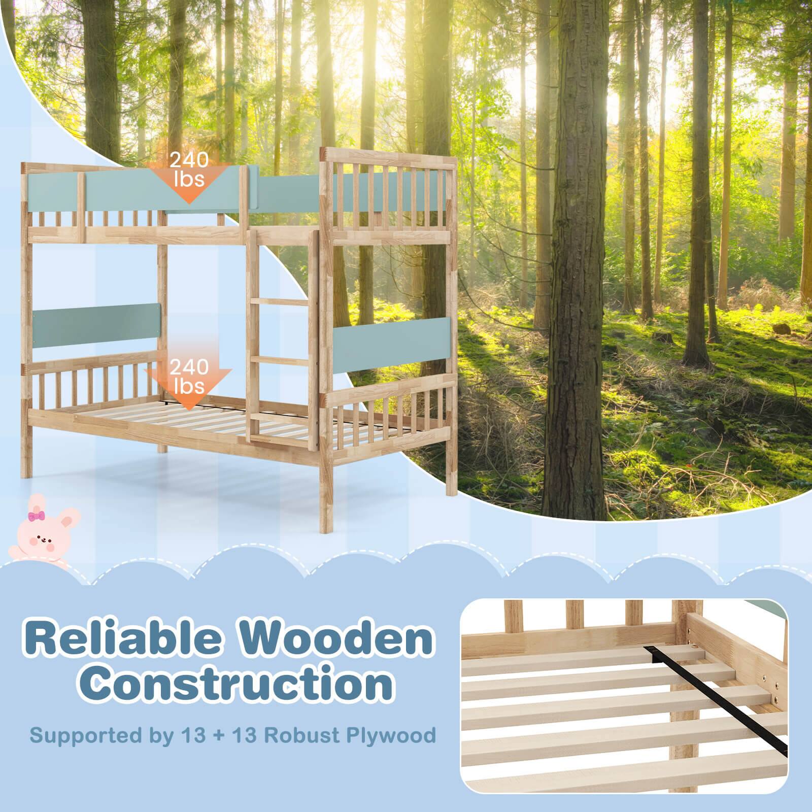 The text on the image reads "240 lbs 240 lbs Reliable Wooden Construction Supported by 13 3+13 + 13 Robust Plywood." This text is describing the weight capacity and construction of a wooden bed frame. The bed frame is designed to support a weight of up to 240 pounds, and it is made with reliable wooden construction and robust plywood. The text also indicates that the bed frame is supported by 13 pieces of plywood, which adds to its sturdiness and durability.
