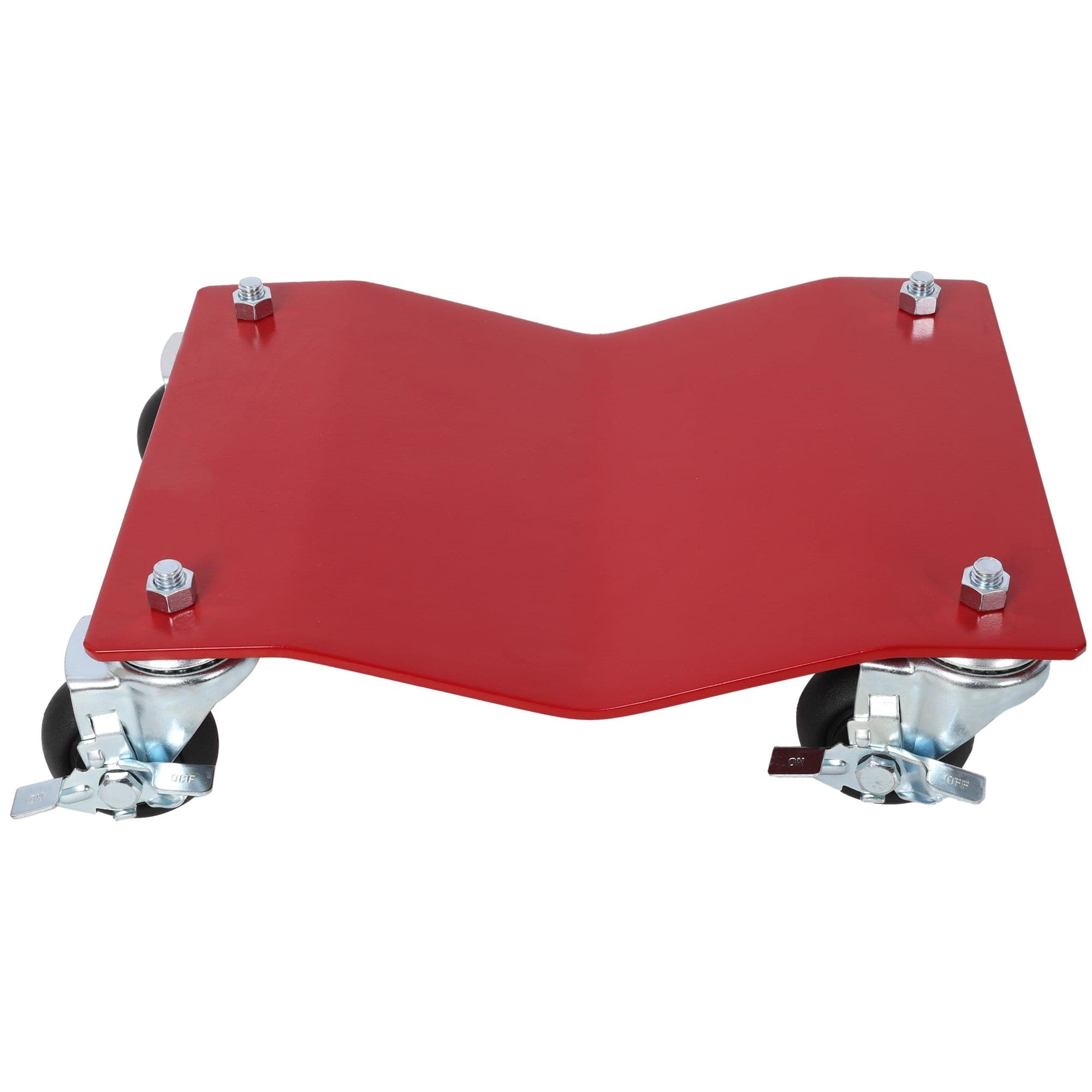 Boyel Living - 4-Pack Steel Heavy-Duty Vehicle Wheel Dolly with Brakes 10000 LBS - Red
