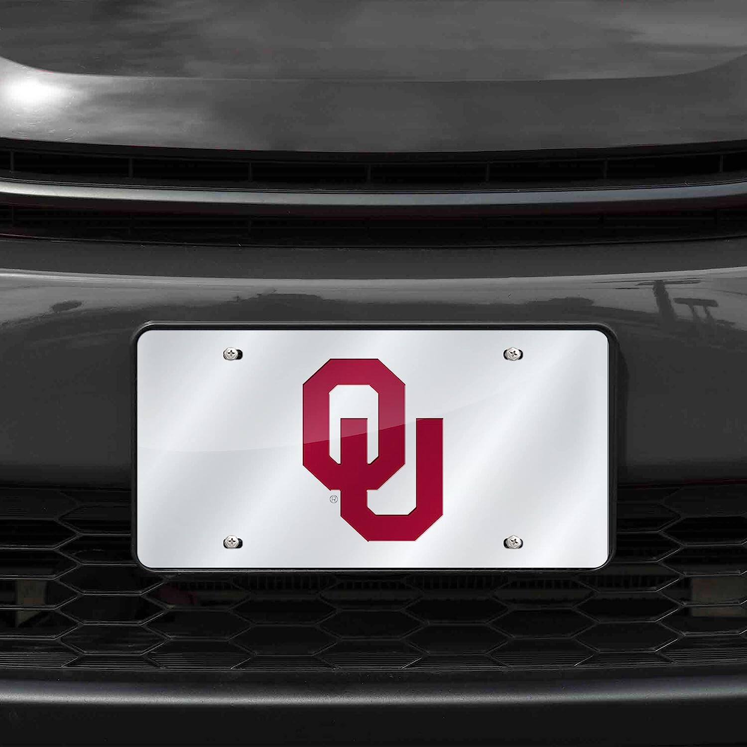 Alt View 1. Rico Industries - Oklahoma Sooners Mirrored Laser Cut License Plate Laser Tag - Multi.