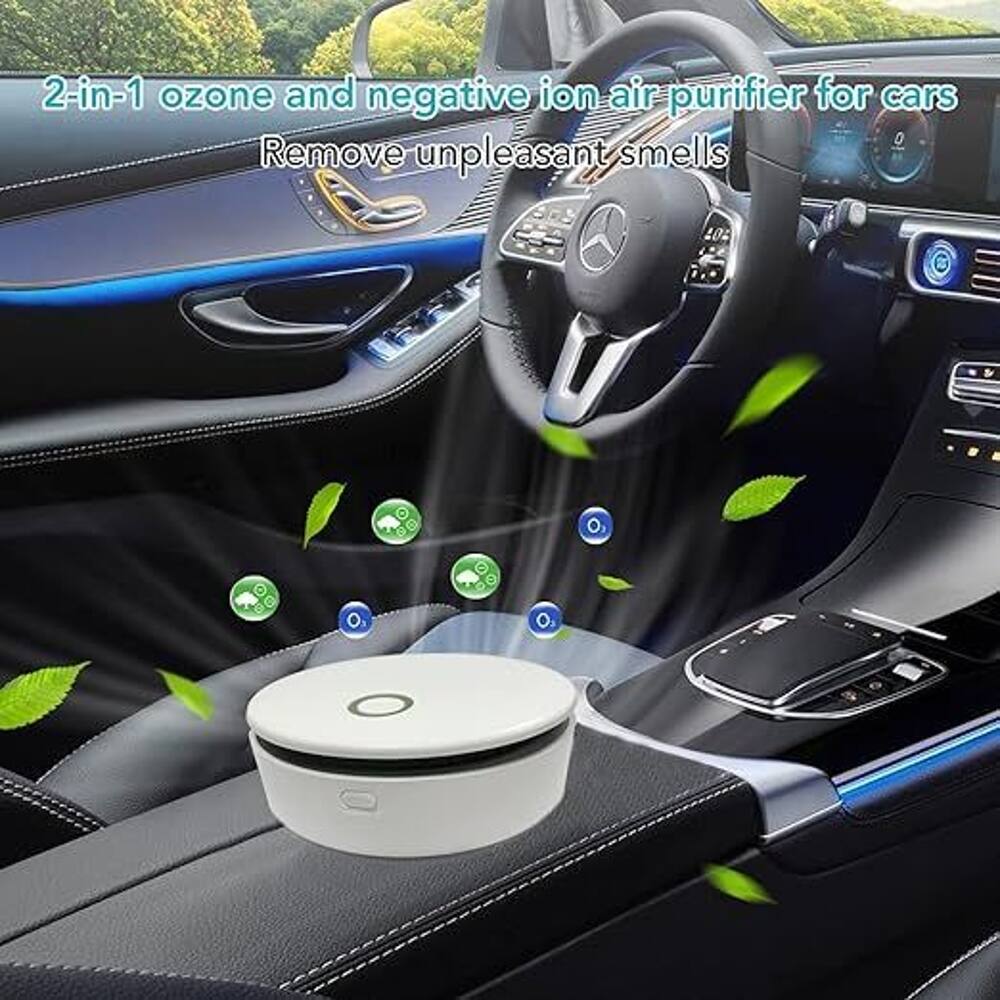 2-in-1 ozone and negative ion air purifier for cars  
Remove unpleasant smells