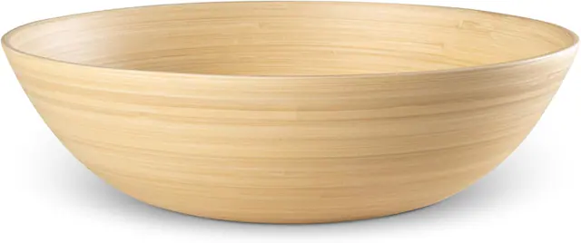 Front. Lexa - Bamboo Salad Bowl, 12 Inch, Natural Bamboo - Natural.