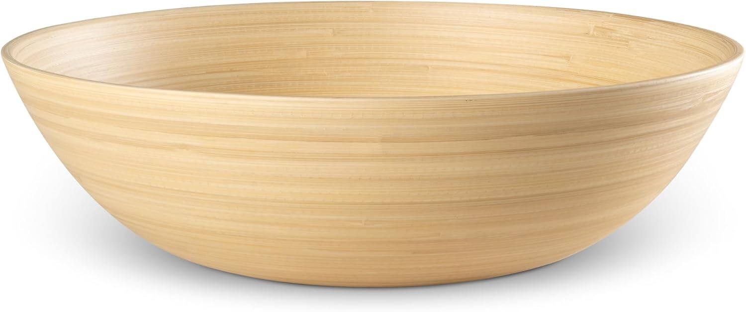 Front. Lexa - Bamboo Salad Bowl, 12 Inch, Natural Bamboo - Natural.