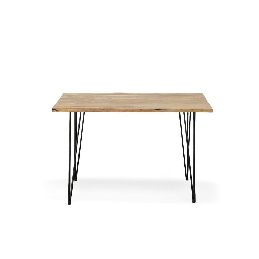 Alt View 2. Carolina Chair & Table - Seti Live Edge Dining Table - Natural Top - Black Base - Brown.