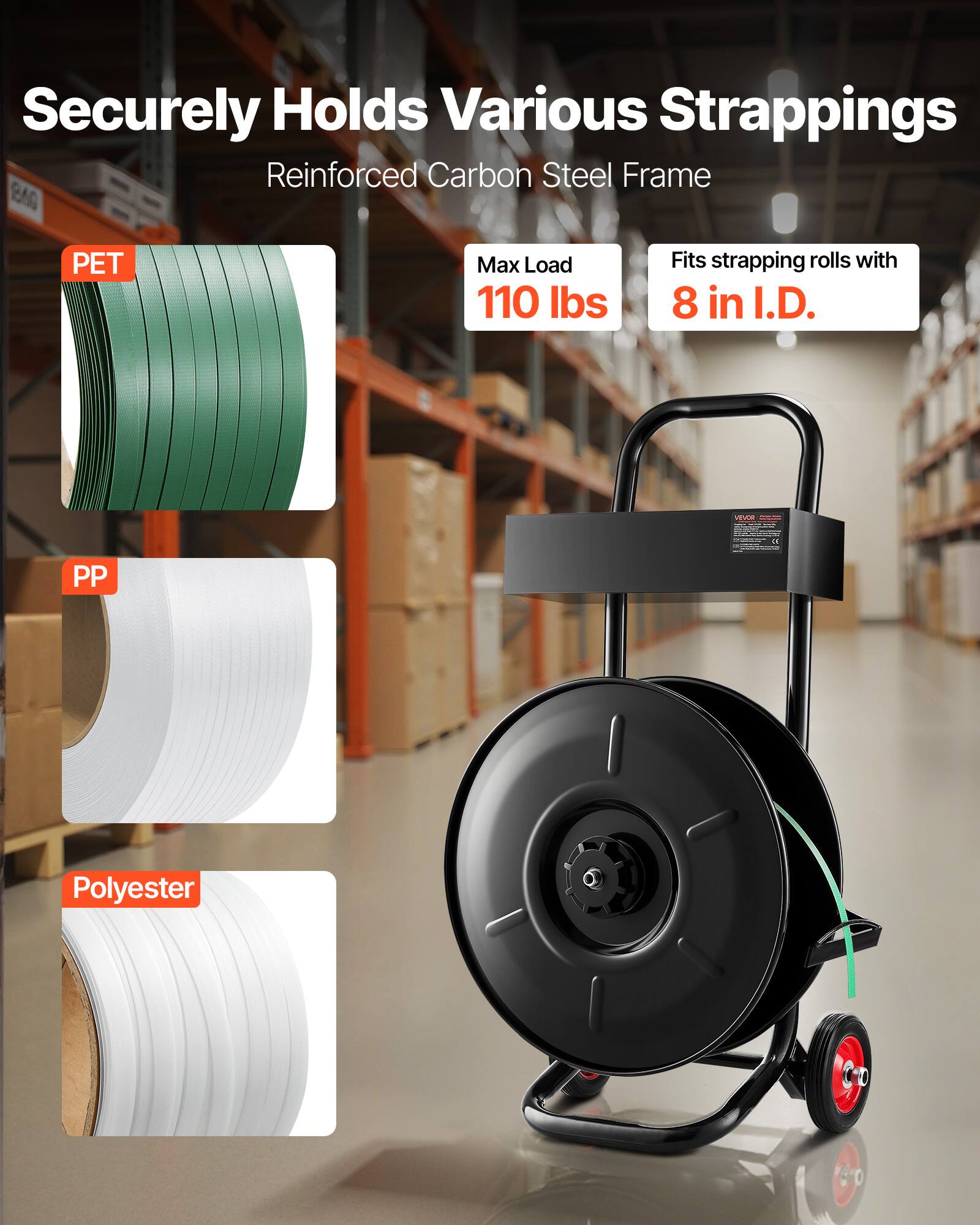 VEVOR Banding Strapping Cart, Fit for PET / PP / Polyester Strapping ...