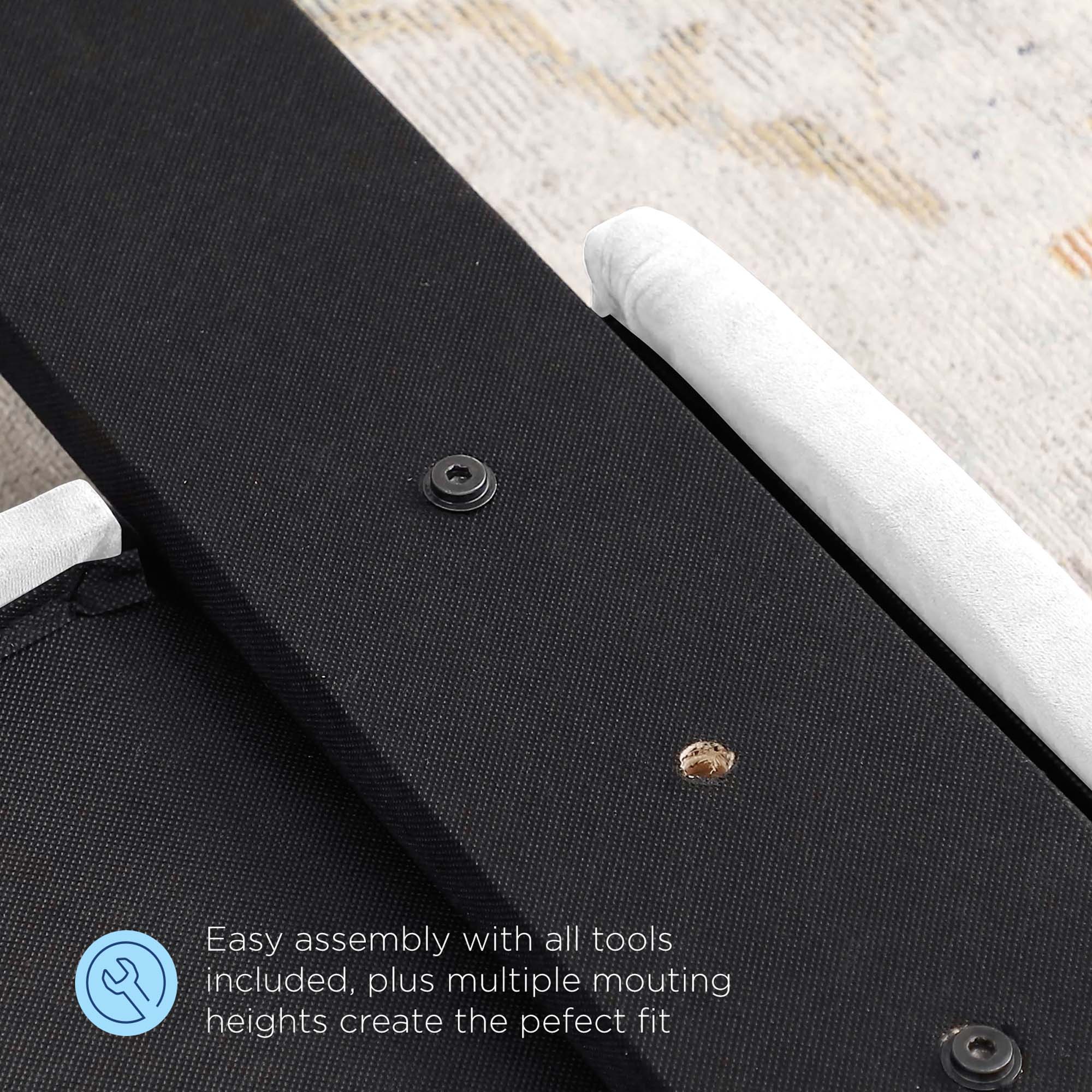 Easy assembly with all tools included, plus multiple mounting heights create the perfect fit.