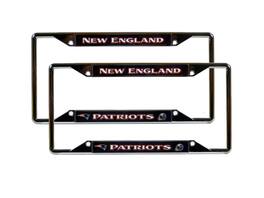 Rico Industries - New England Football Patriots Chrome EZ View License Plate Frame - Set of 2 Frames - Multi