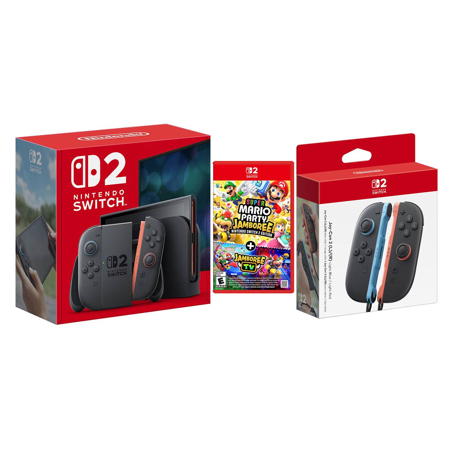 Nintendo Switch OLED Model  
Super Mario Party + Jamboree TV Edition  
Joy-Con (L) and (R)  
Light Blue and Light Red - E (Everyone)
