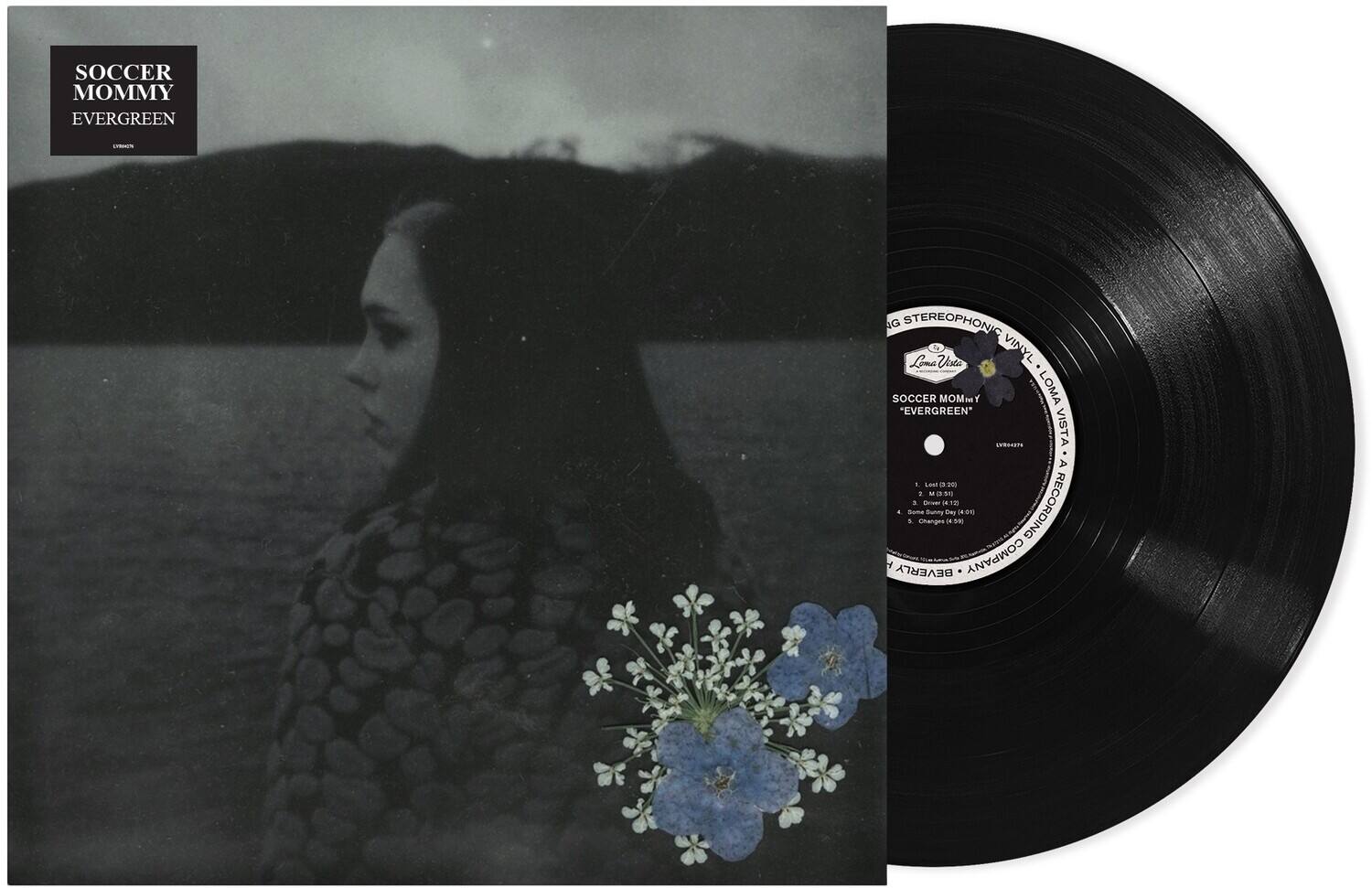 SOCCER MOMMY  
EVERGREEN  

STEREOPHONIC VINYL  
Loma Vista RECORDS  

1. Last 20  
2. M.M. (30)  
3. Driver (42)  
4. Changes (4:59)  

Beverly Company