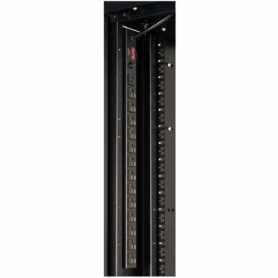 Alt View 2. APC - APC NetShelter Basic Rack PDU, 0U, 15A, 100/120V, 14 NEMA 5-15 outlets - Basic - NEMA 5-15P - 14 x NEMA 5-15R - 100 V - Black.