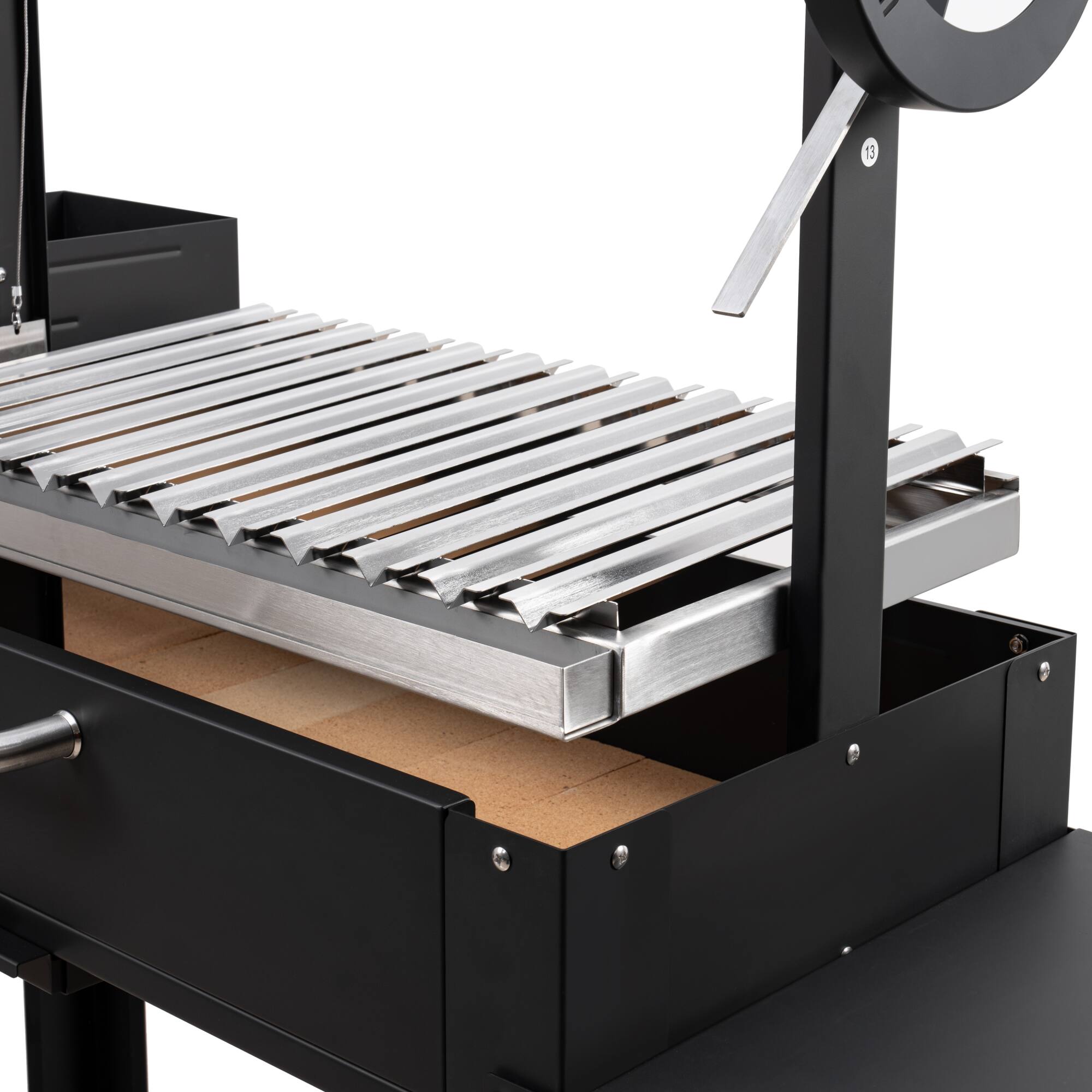 Alt View 5. Koolmore - 54 in. Argentine Charcoal Grill with Interchangeable V-Grates, Outdoor BBQ, in Black (KM-OG-AV-54) - Black.