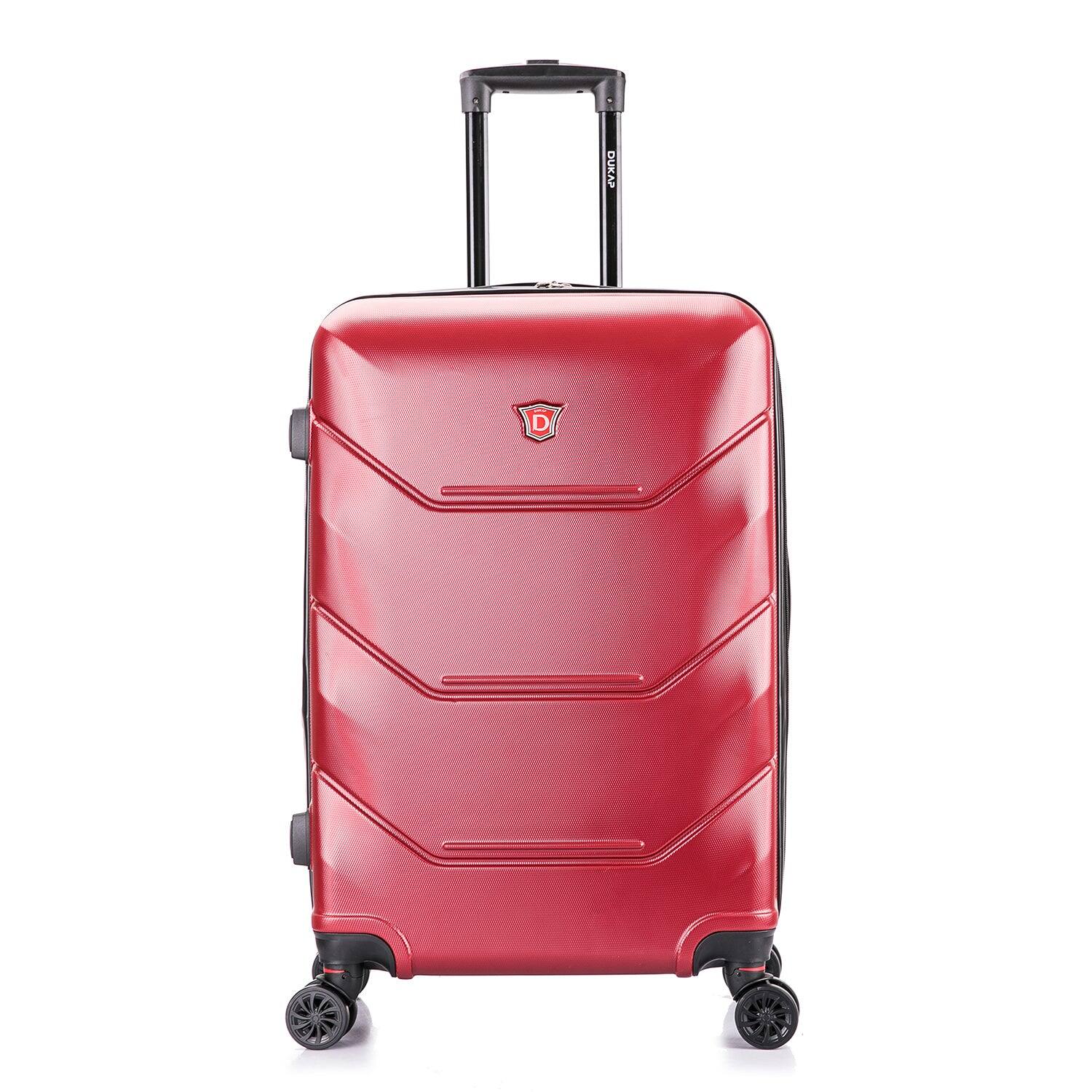 Angle. DUKAP - Zonix Lightweight Hardside Spinner Luggage 26" - WINE.