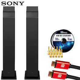 Sony - SS-CS3M2 Hi-res Floorstanding Speaker (Pair) w/ Accesories Bundle