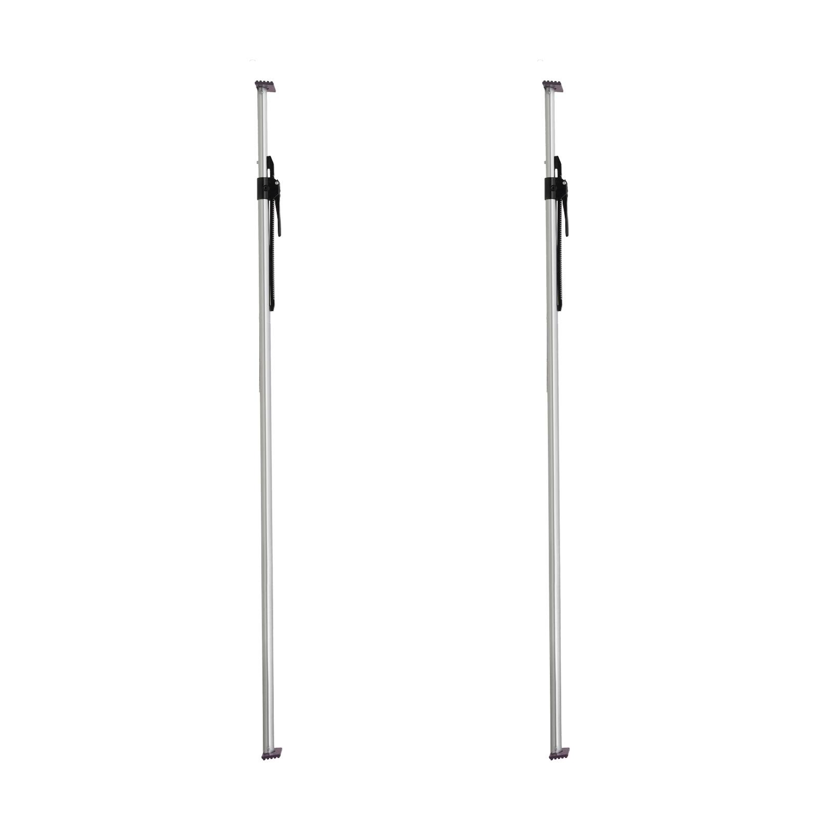 Alt View 5. VEVOR - Cargo Bar, Ratcheting Cargo Bar Adjustable from 89" to 104", Heavy-duty Steel Cargos Stabilizer with Non-Slip Foot Pads - Silver.
