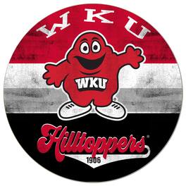 Jardine - Western Kentucky Hilltoppers 20'' x 20'' Retro Logo Circle Sign - Red