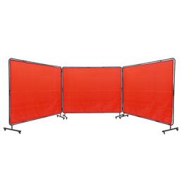 VEVOR - Welding Screen with Frame, 6' x 8' 3 Panel Welding Curtain Screens, Flame-Resistant Vinyl Welding Protection Screen - Red