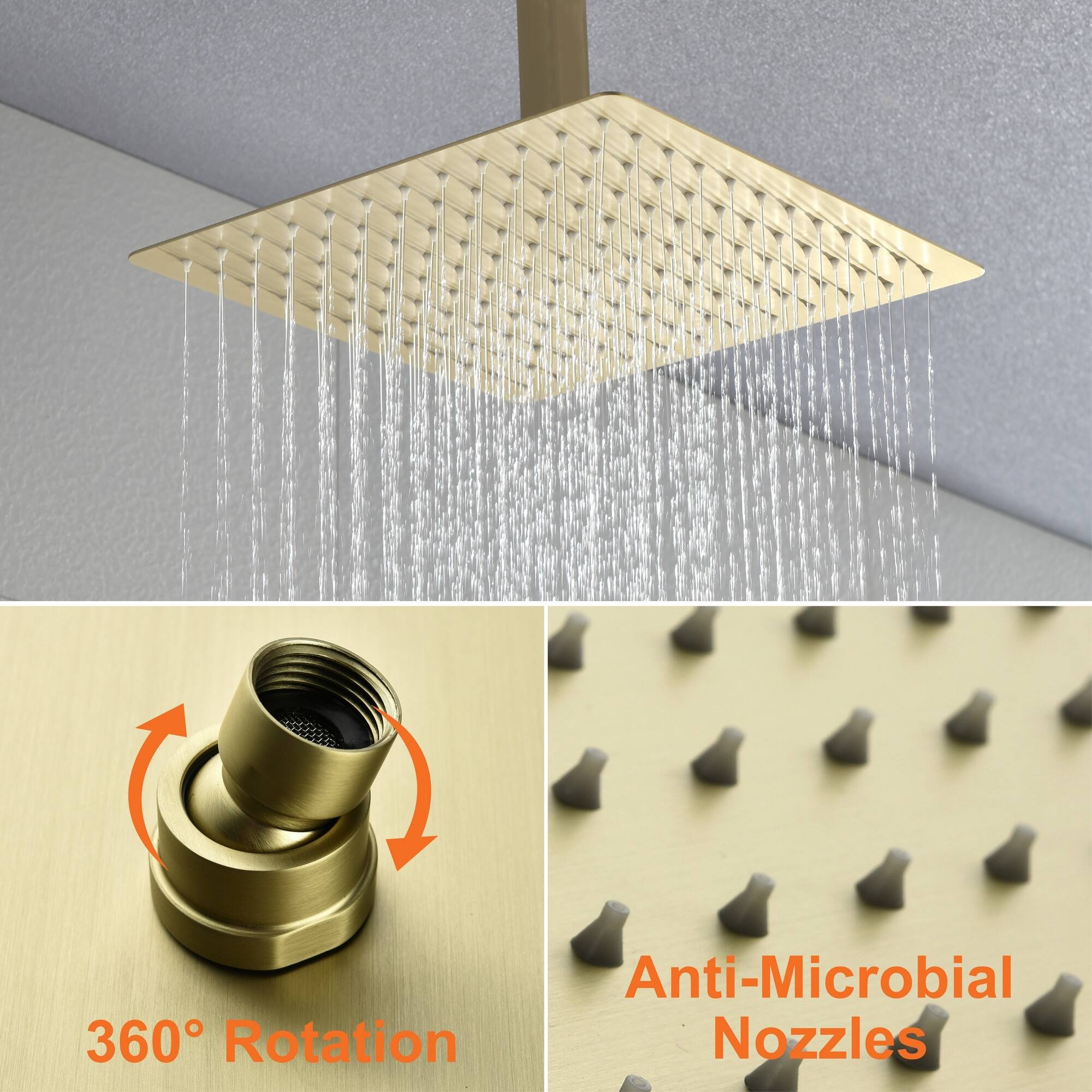 Anti-Microbial Nozzles  
360° Rotation
