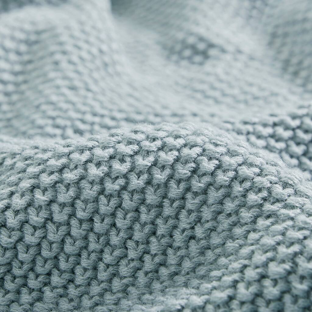 Alt View 5. Gracie Mills - Gracie Mills Lessie Classic Knit Cottage Blanket - Light Blue.