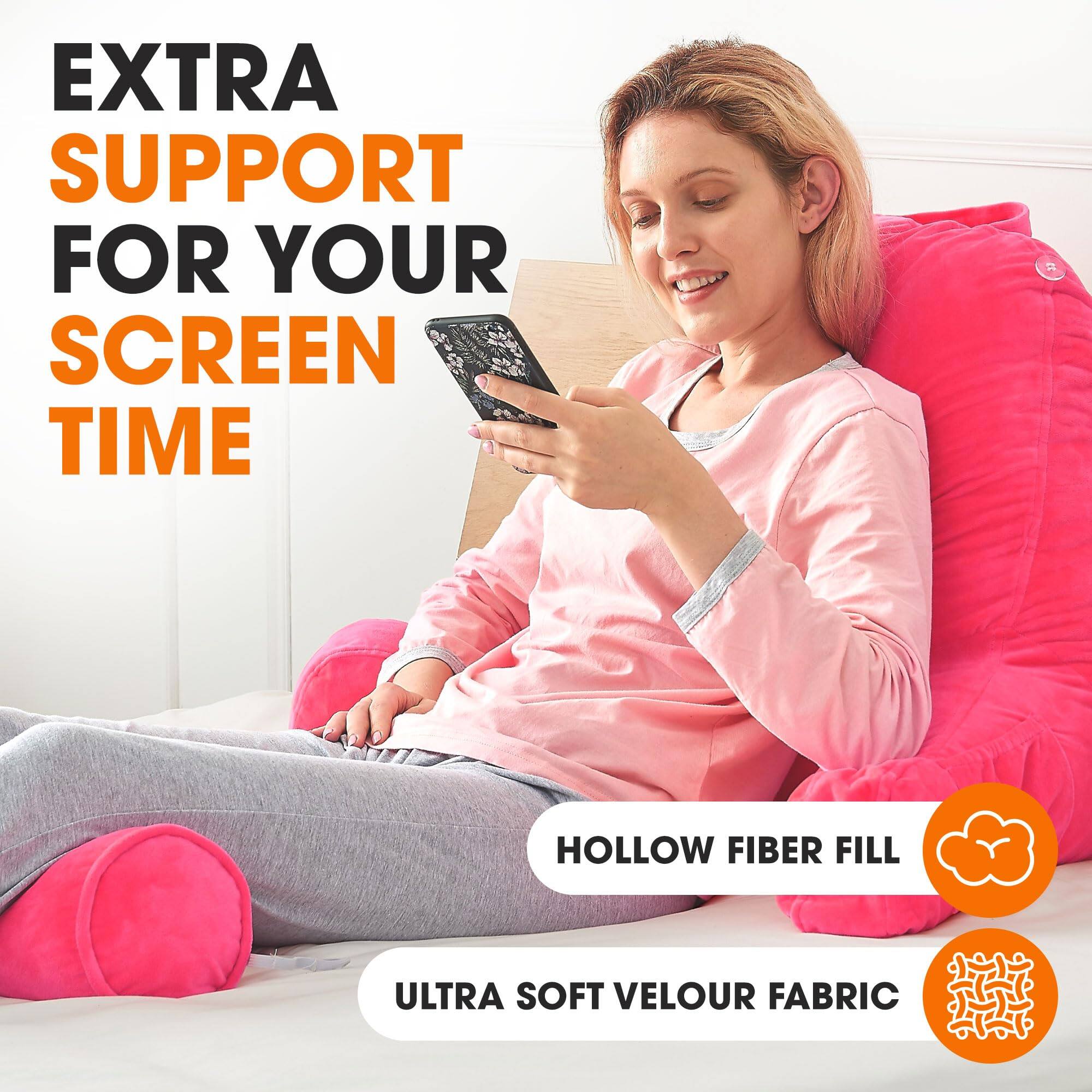 EXTRA SUPPORT FOR YOUR SCREEN TIME

HOLLOW FIBER FILL

ULTRA SOFT VELOUR FABRIC