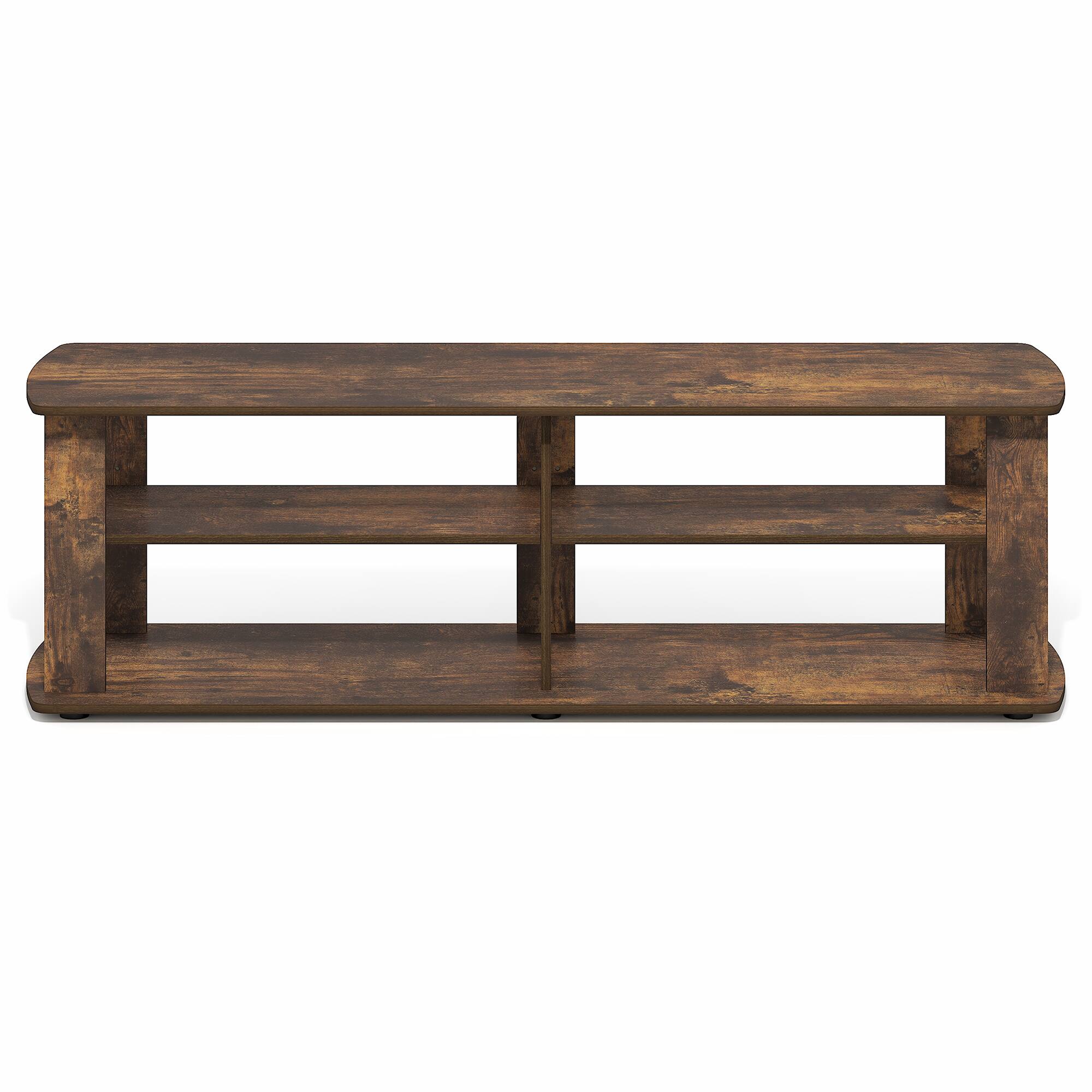 Alt View 5. Furinno - NELLY TV Stand, Entertainment Center, TV Console for TV up to 50 Inch, Soft Edges, for Living Room, Bedroom - Amber Pine.