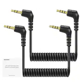 Neewer - 2-Pack 3.5mm TRS to TRRS Cable for Mics - Black