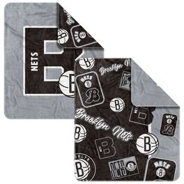 Logo Brands - Brooklyn Nets 50" x 60" Dream Weave Throw Blanket - Black