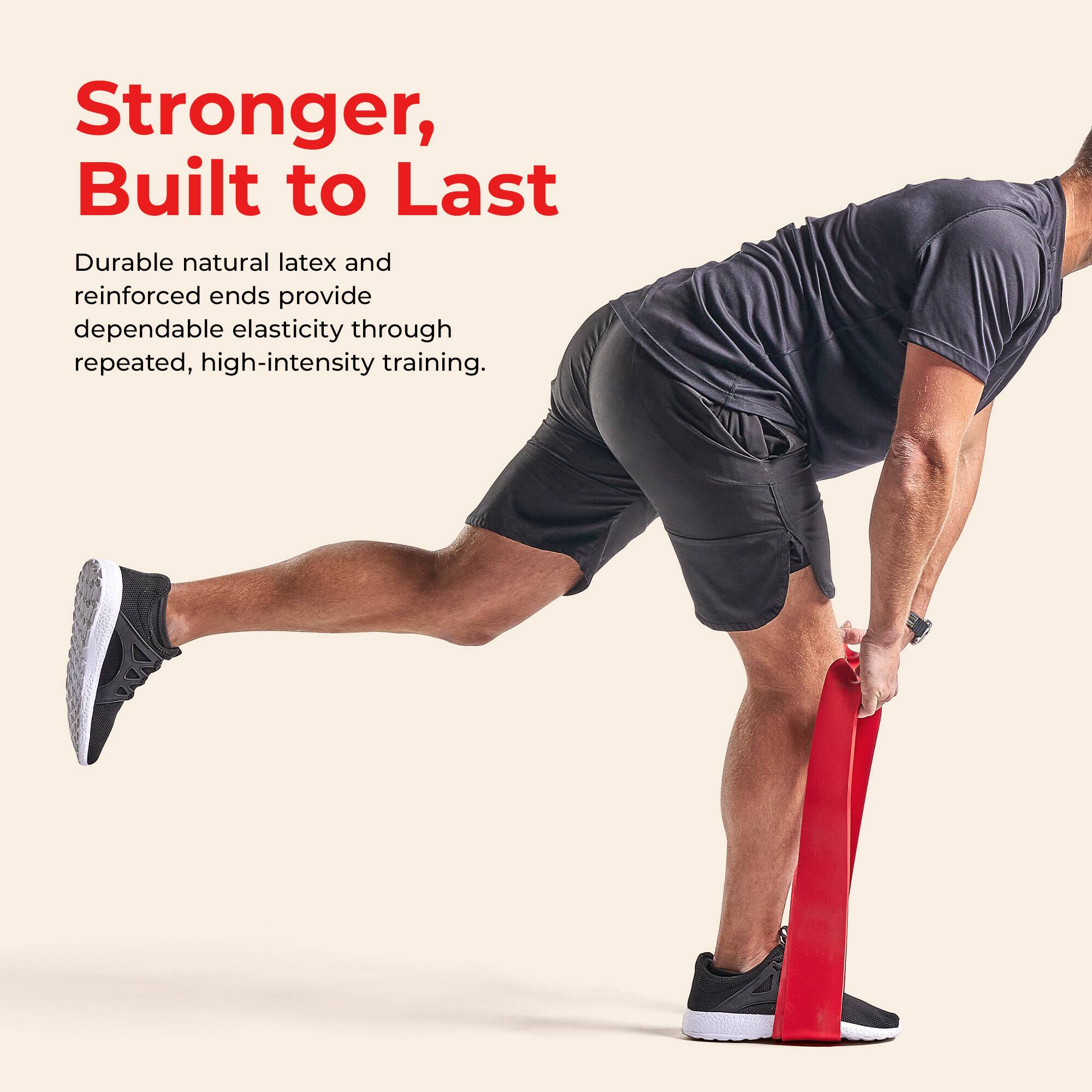 Stronger, Built to Last

Durable natural latex and reinforced ends provide dependable elasticity through repeated, high-intensity training.