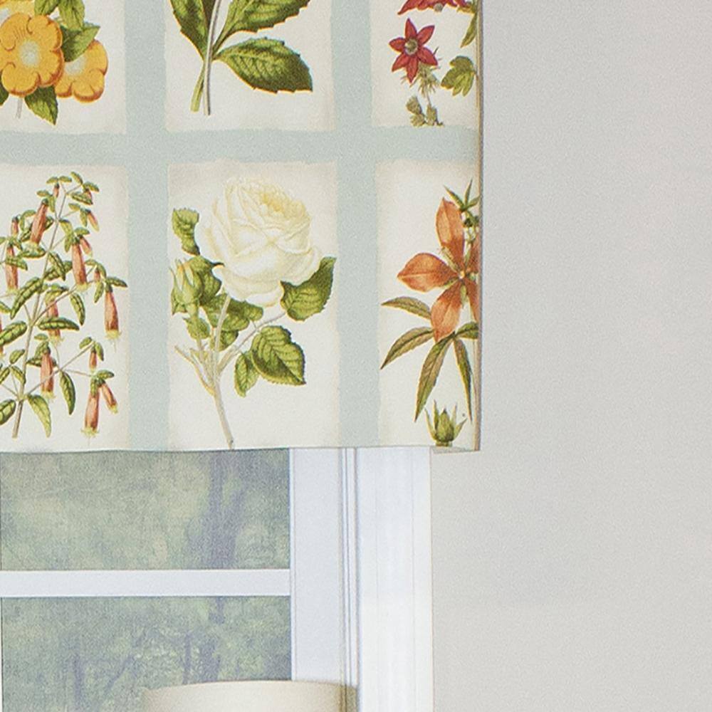 Left. RLF Home - RLF Home Realistic Study Tailored 3" Rod Pocket Valance 50" x 18" Robin's Egg - Robins egg.