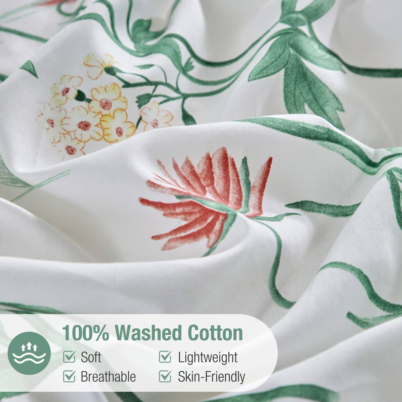 100% Washed Cotton  
Soft  
Lightweight  
Breathable  
Skin-Friendly