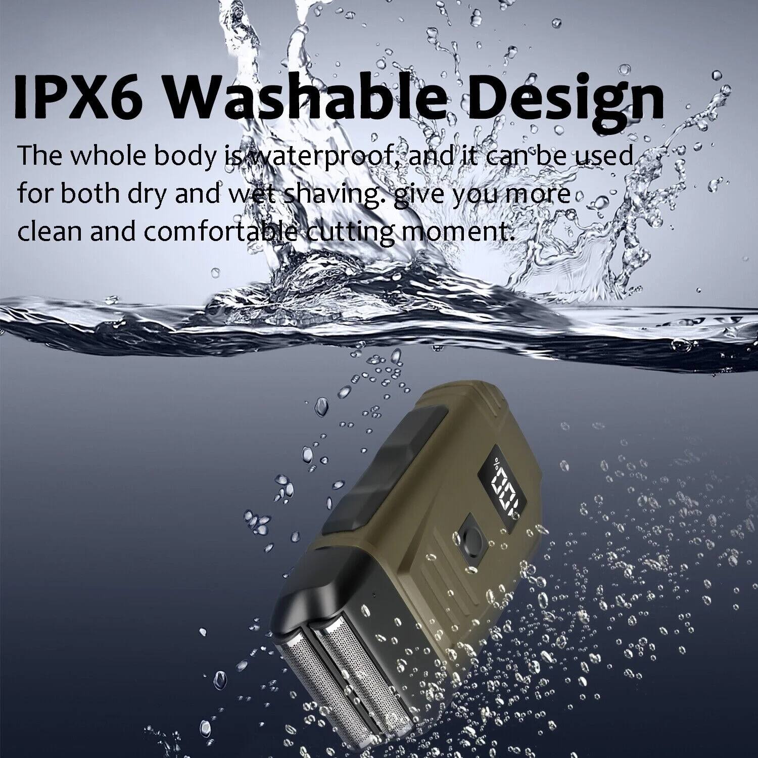 IPX6 Washable Design

The whole body is waterproof, and it can be used for both dry and wet shaving, giving you more clean and comfortable cutting moments.