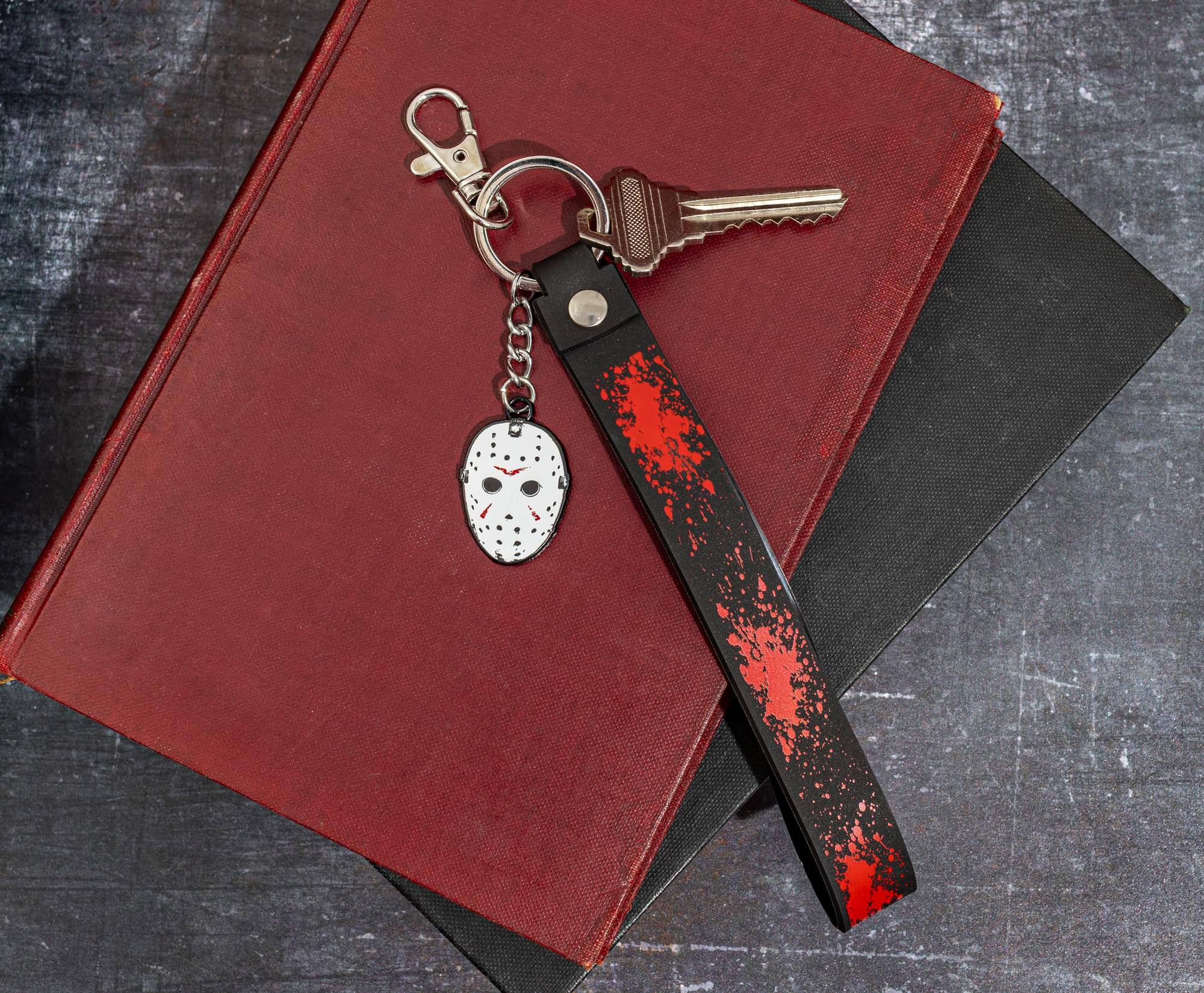 Alt View 4. SalesOne LLC - Friday The 13th Jason Voorhees Mask Enamel Keychain With Lanyard Strap - Black.