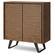 Angle. Simpli Home - Lowry Medium Storage Cabinet - Rustic Natural Aged Brown.