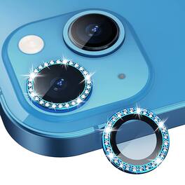 Reiko - Diamond Tempered Glass Camera Lens Protector for iPhone 14 / 14 Plus, Screen Cover Shield - Blue
