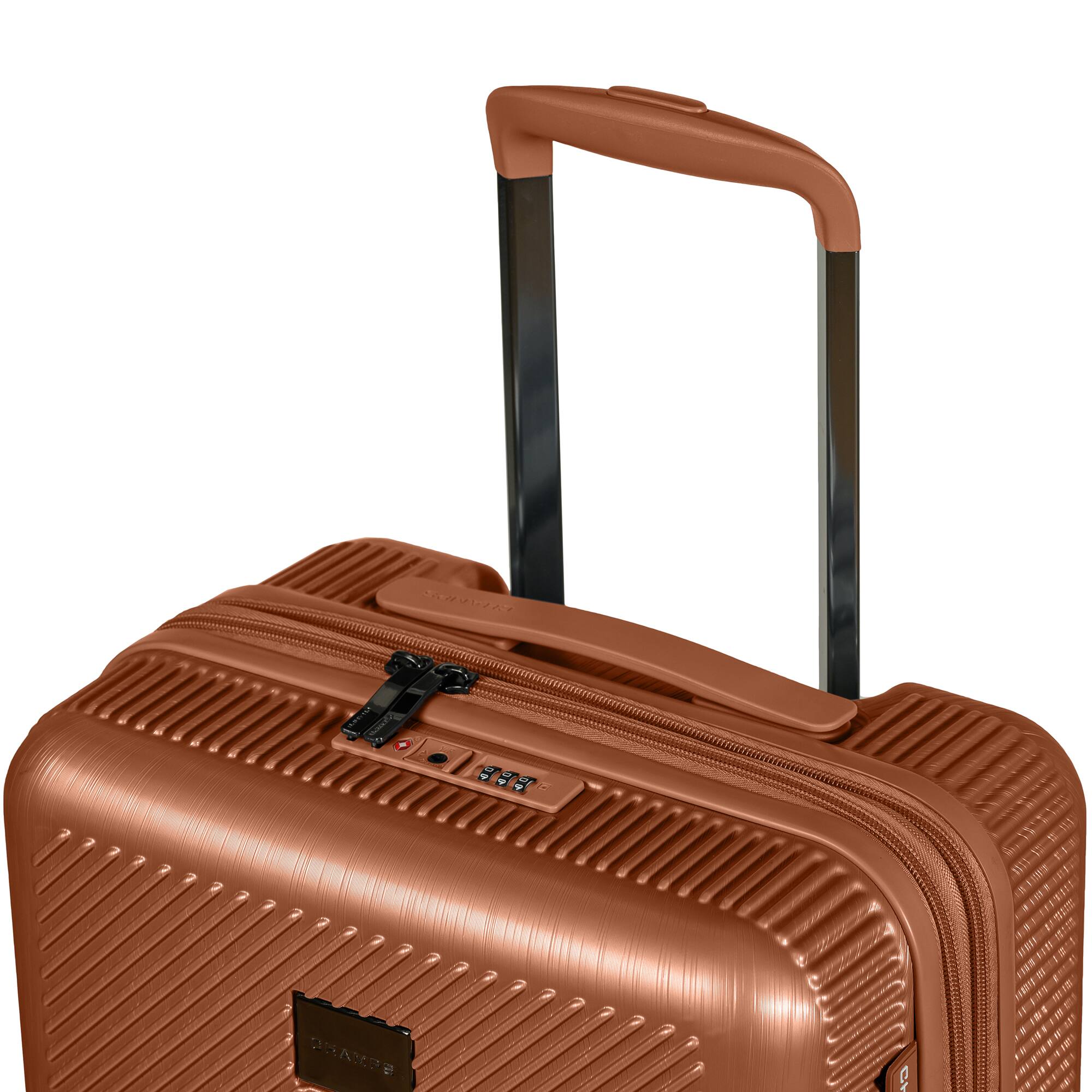 Left. Champs - Iconic II Collection Hardside Carry-On - Rose Gold.