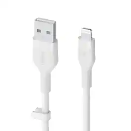 Belkin - USB-A TO LTG, SILICONE, 6'', WH - White