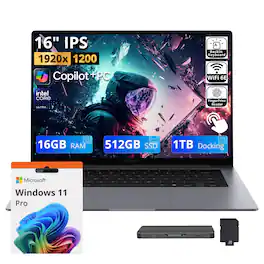 Samsung - Upgraded - Galaxy Book6 16" FHD+ Touch Laptop,Ultra 7 355,16GB RAM,512GB SSD+1TB Dock,Backlit,Fingerprint,Win 11 Pro - Gray