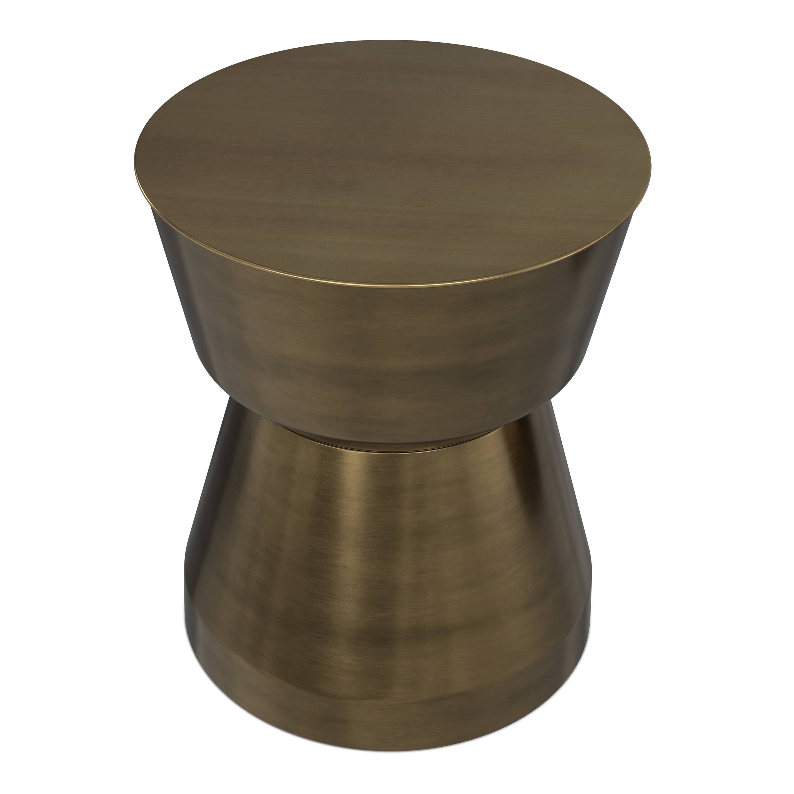 Alt View 2. Simpli Home - Allegra 16 inch Wide Modern Metal Side Table in Antique Brass Iron, Assembled - Antique Brass.