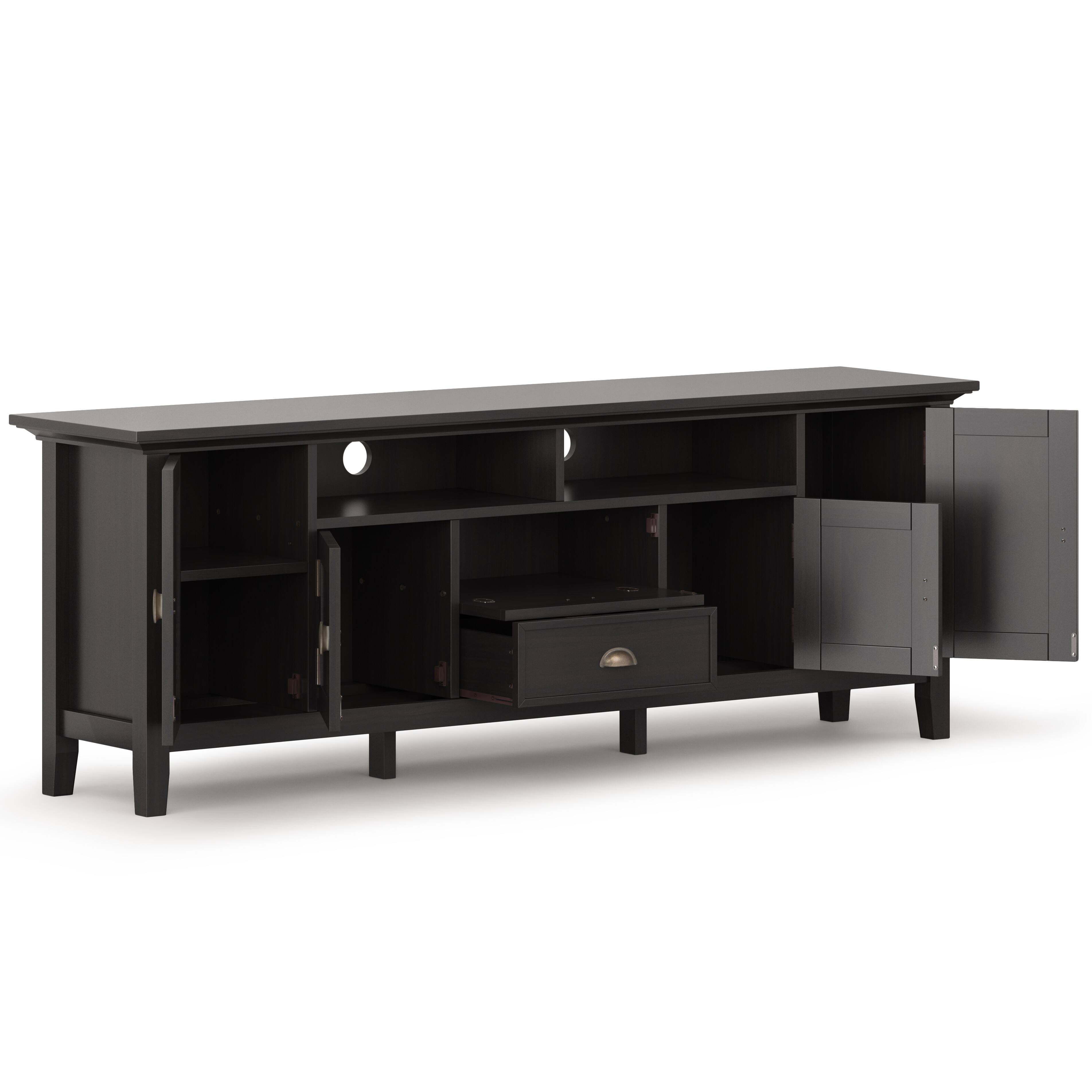 Alt View 4. Simpli Home - Redmond SOLID WOOD 72 inch TV Media Stand in Hickory Brown For TVs up to 80 inches - Hickory Brown.