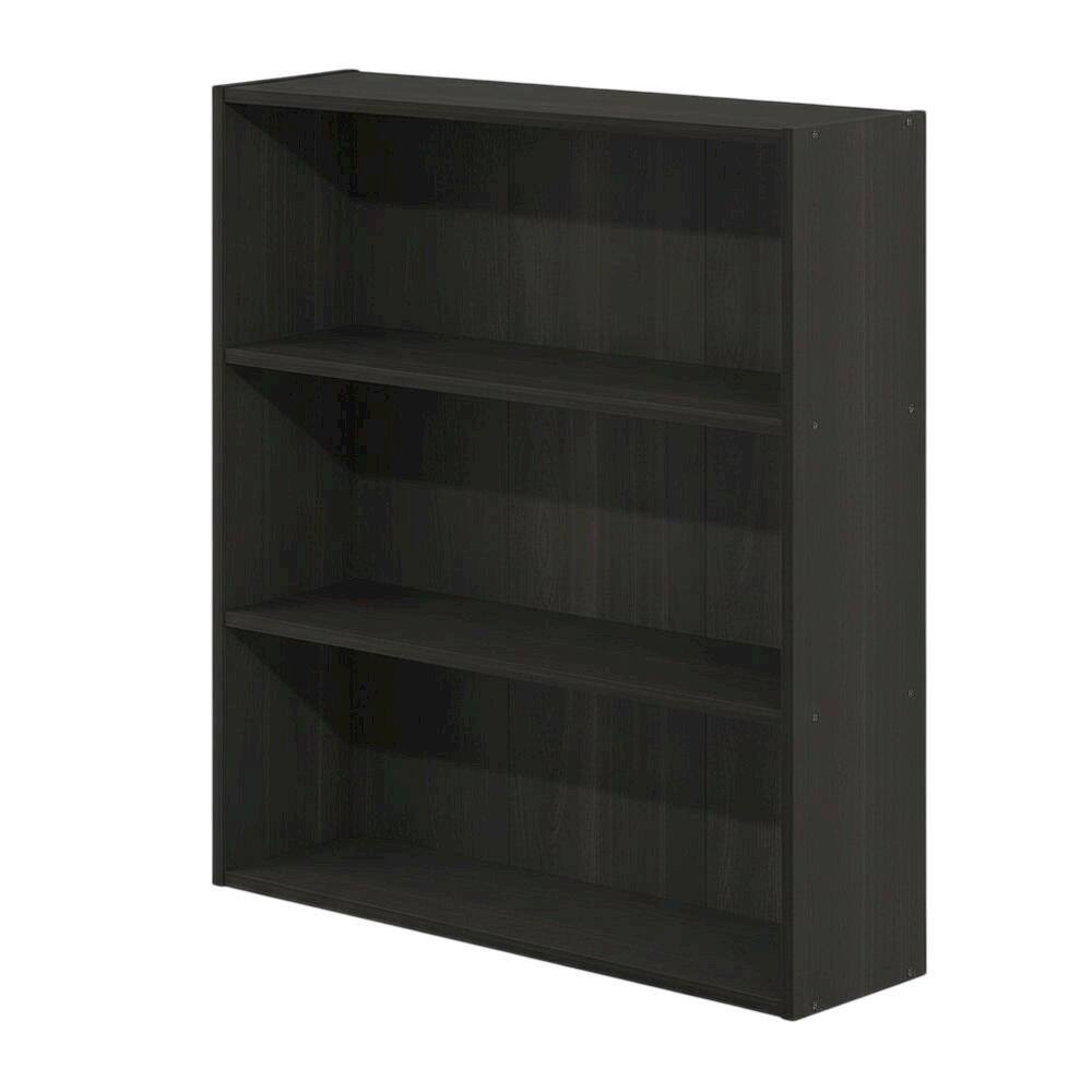 Front. FurniFact - Wooden bookcase in finish with open shelving design for versatile storage - Espresso.