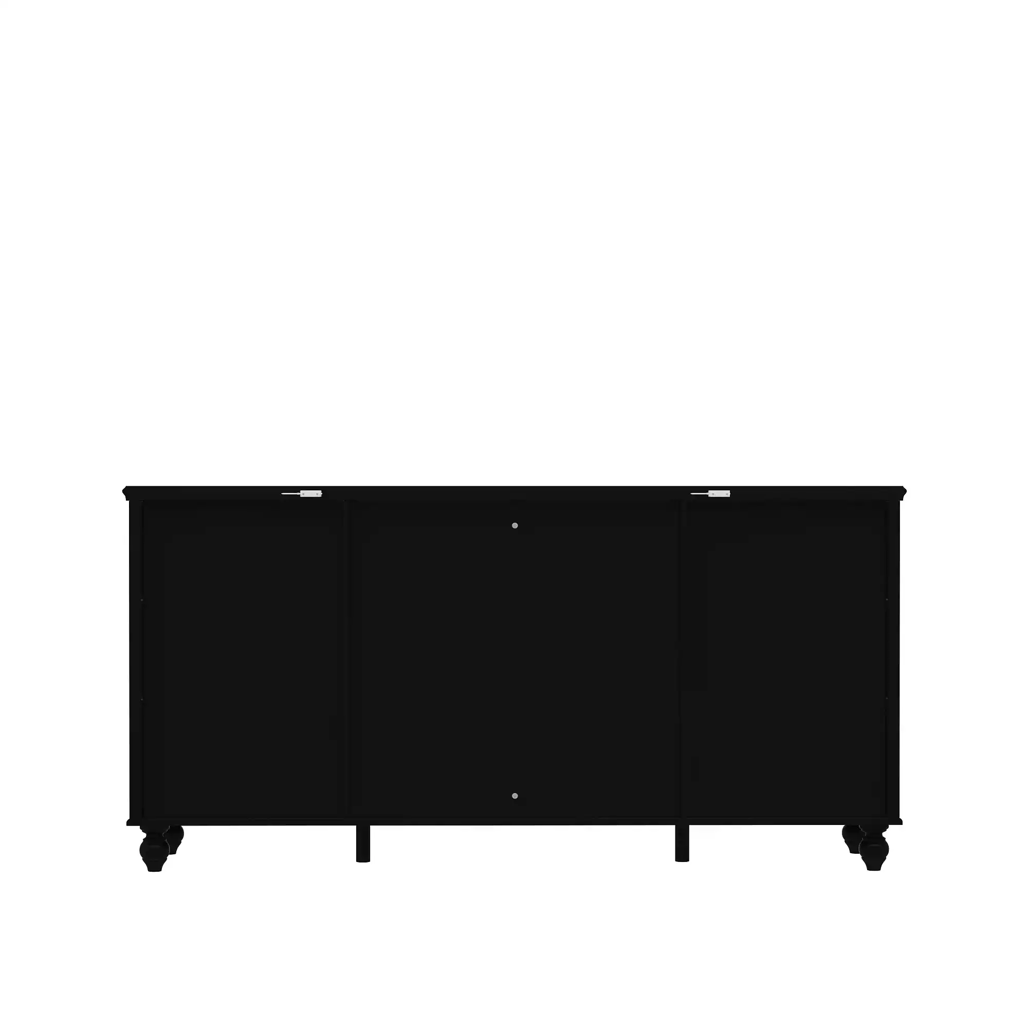 Back. FUFU & GAGA - FUFU&GAGA Black 9 - Drawer Dresser: Stylish Storage with Solid Wood Legs - Black.
