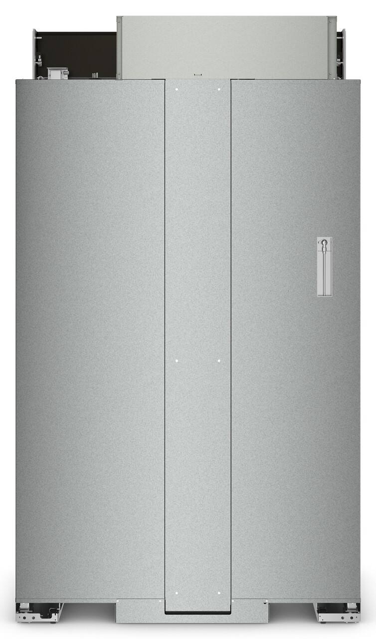 Back. KitchenAid - 30 Cu. Ft. Side-by-Side Refrigerator with Under-Shelf Prep Zone - Black Stainless Steel with PrintShield Finish.