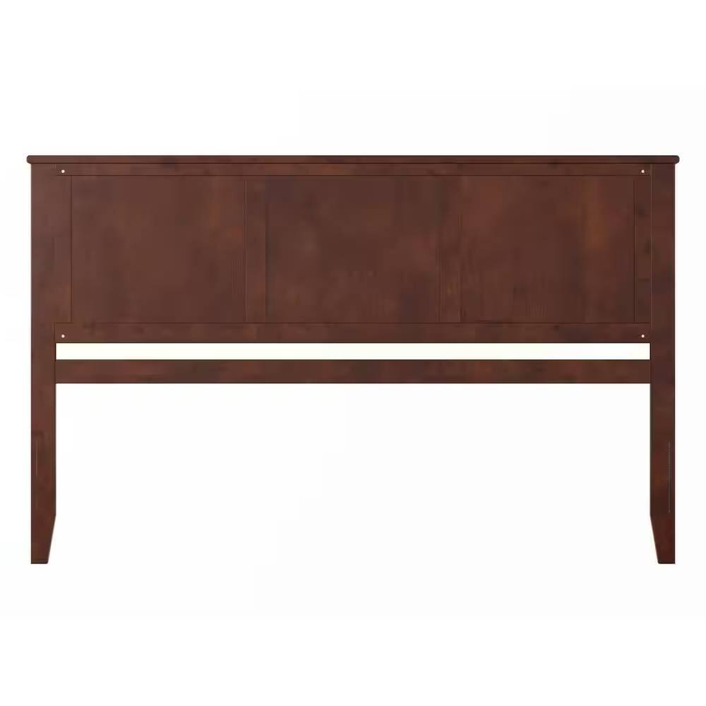 Angle. Hivvago - King size Traditional Style Headboard in Walnut Wood Finish - brown.