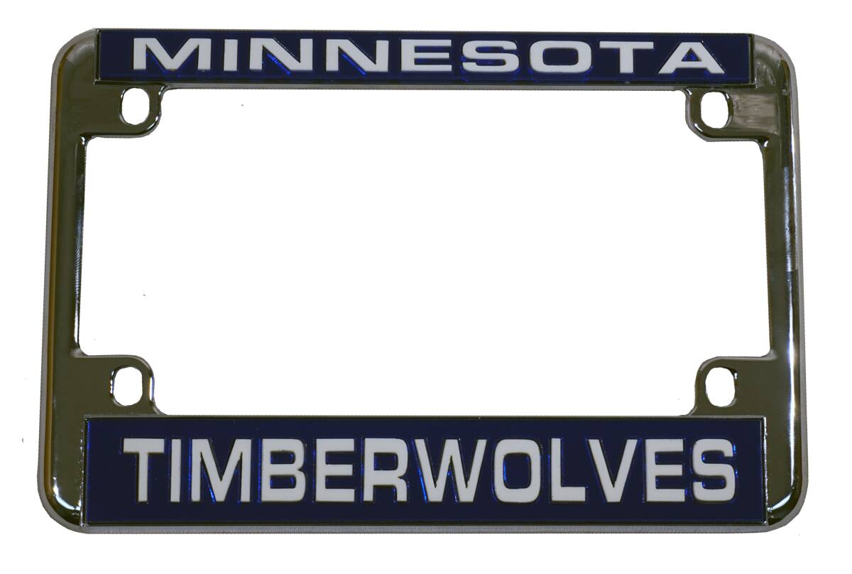 Minnesota Timberwolves Chrome Motorcycle License Plate Frame - also Recreational Vehicles, RVs, Bikes & Scooters