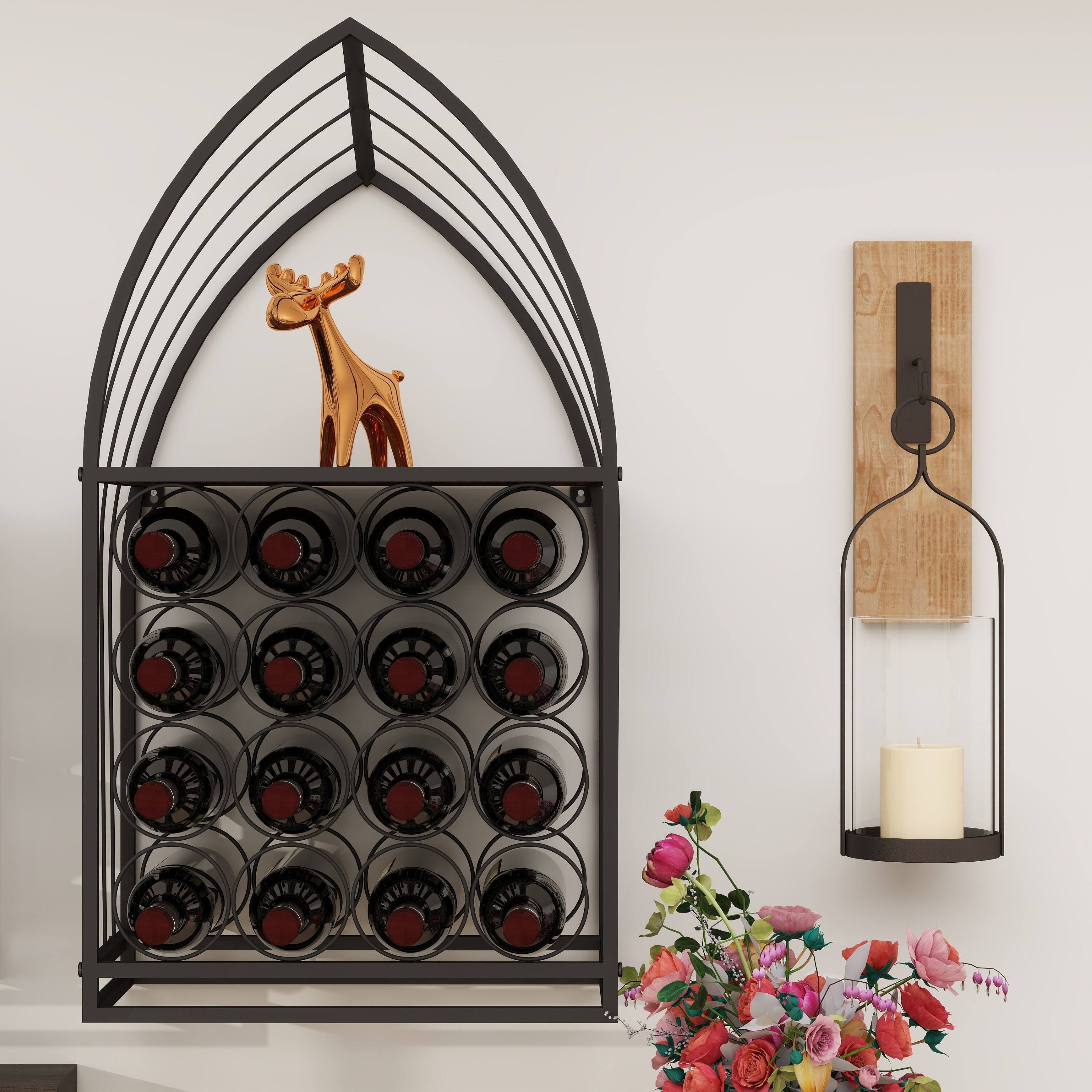Alt View 2. TinyHomie - Sailboat Shaped Wine Cabinet Rack 2 Piece Display Rack Freestanding Wine Cabinet with Bottle Storage.