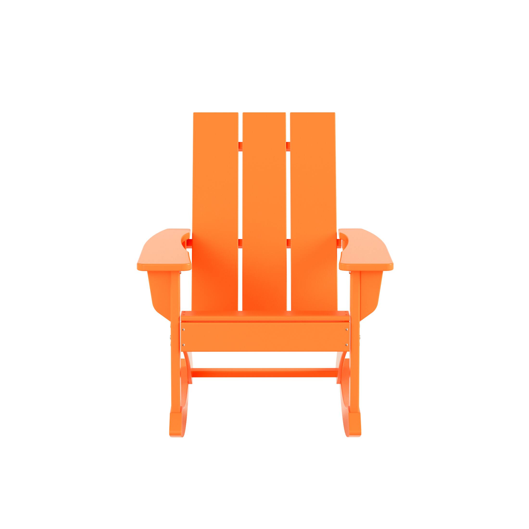 Left. WestinTrends - WestinTrends Ashore Outdoor Patio Modern Adirondack Rocking Chair - Orange.