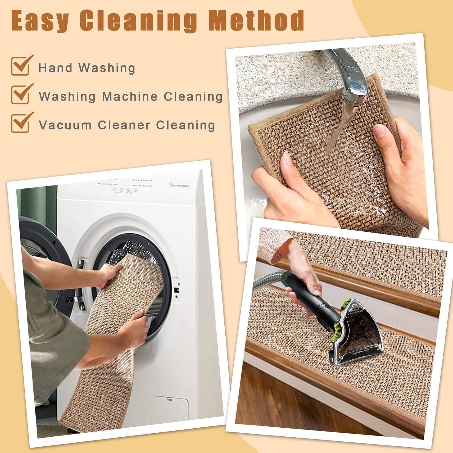 Easy Cleaning Method

- Hand Washing
- Washing Machine Cleaning
- Vacuum Cleaner Cleaning