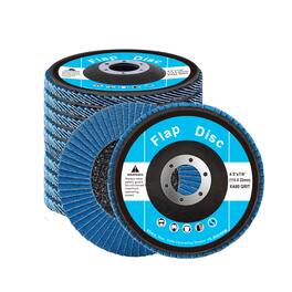 VEVOR - Flap Discs 60 Grit, 4-1/2" x 7/8" Flap Discs for Angle Grinder, Type 29 Zirconia Flap Sanding Disc, Bevel Type Abrasive - Black,Blue