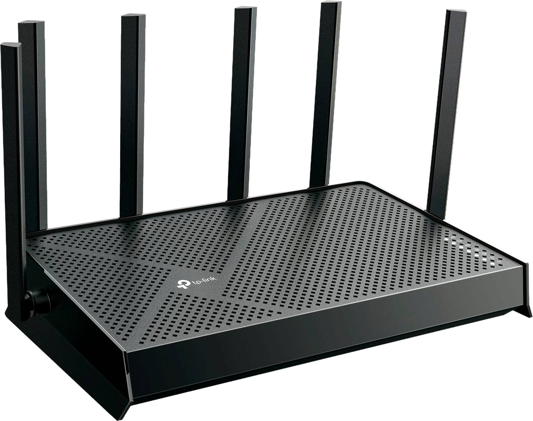 Angle. TP-Link - Archer BE9700 Tri-Band Wi-Fi 7 Router - Black.