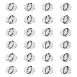 Unique Bargains - Metal Phone Charm Hook 0.9", 24pcs Adhesive Circle Shaped Finger Grip for Smartphones Keychain Tablet Case Accessories - Silver