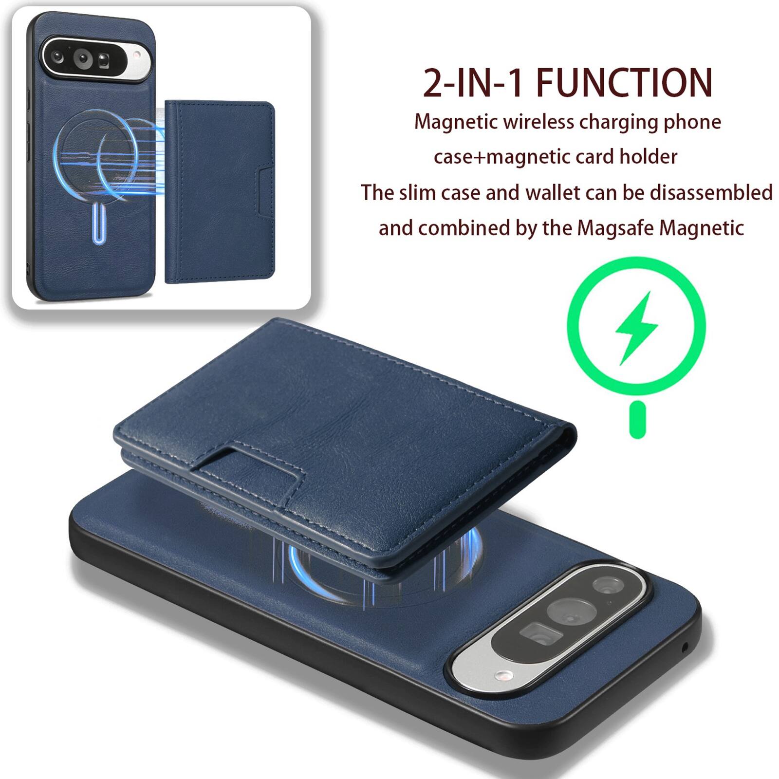 2-IN-1 FUNCTION  
Magnetic wireless charging phone case + magnetic card holder  
The slim case and wallet can be disassembled and combined by the Magsafe Magnetic
