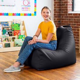 Jaxx - Pezzi Premium Vinyl Classroom Bean Bag Chair - Black